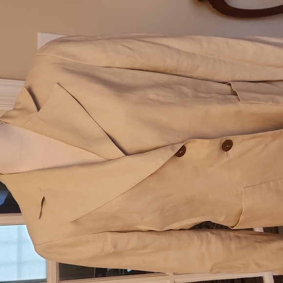Pure Linen beige blazer size 14 - Picture 2 of 5